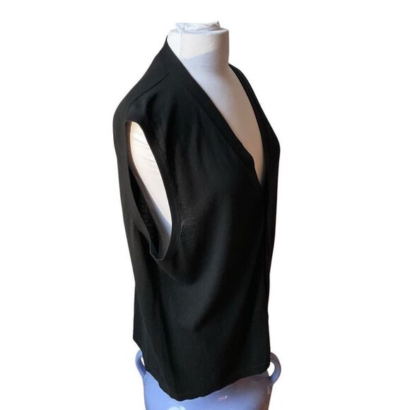 Burma Bibas Black Oversized Cashmere/Silk/Cotton Button Up Vest. Large. Black. - Picture 1 of 11